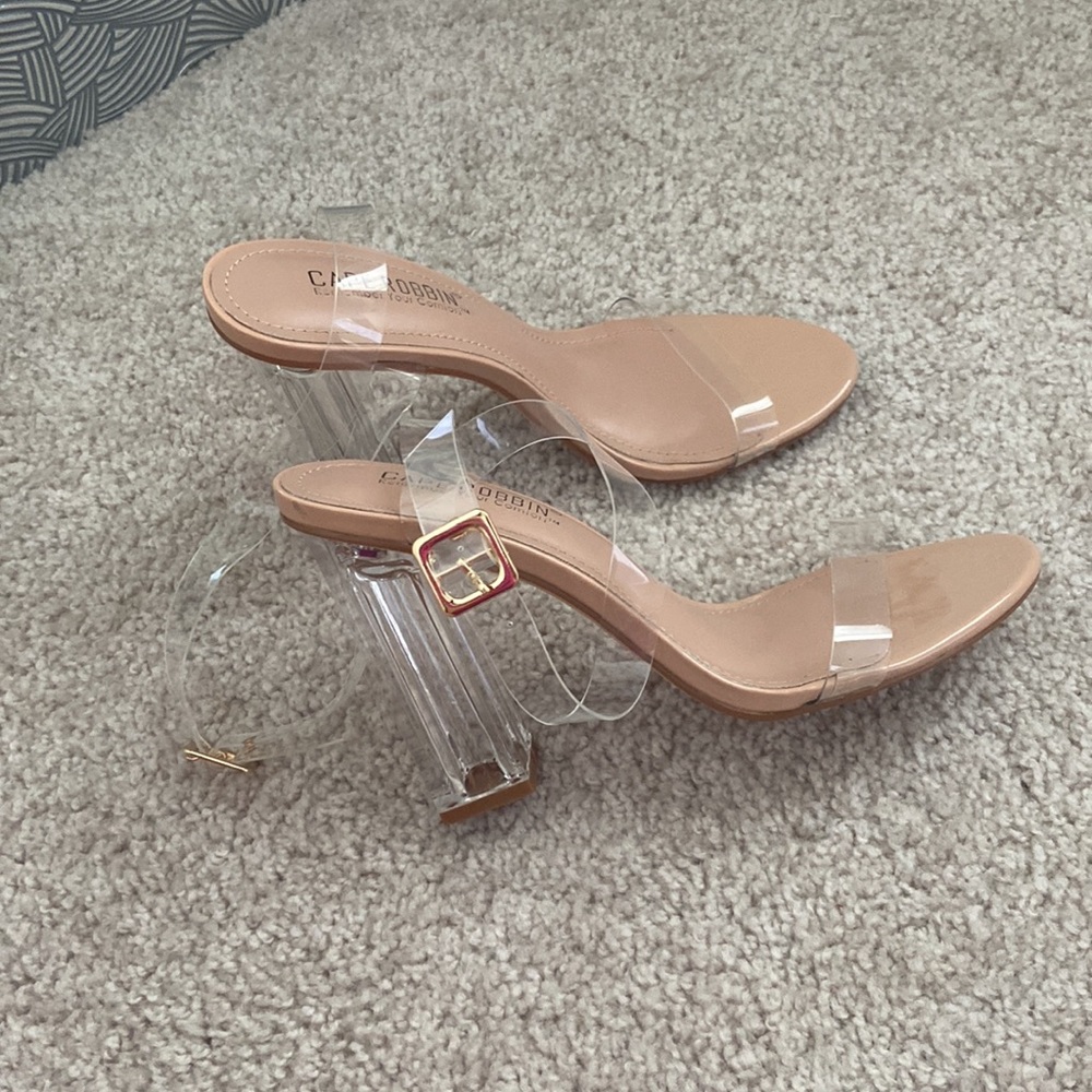 Clear block heels